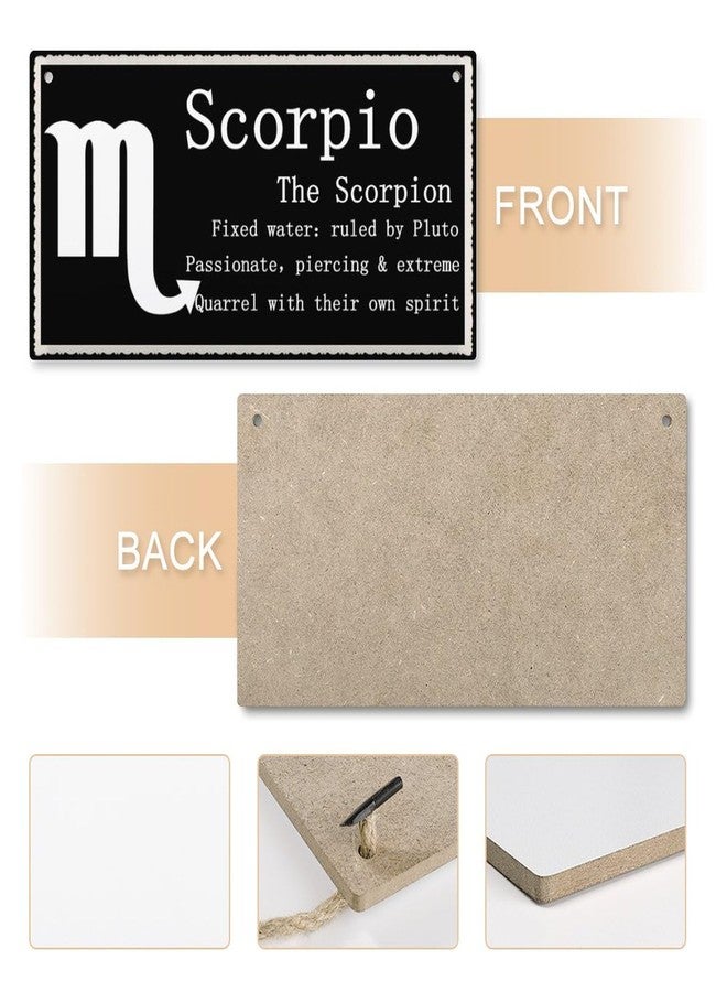 Henntile Scorpio The Scorpion - Beautiful Spiritual Gift Astrology Sign of The Zodiac Plaque 6 inch by 12 inch Hanging Sign, Decorative Wood Sign Home Decor,Wall Art - Image 4